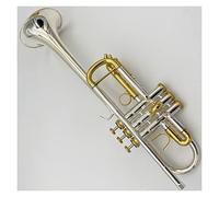 KERREY Principianti di Strumenti per Tromba Professionale con Chiave A C Placcati in Argento/Oro per Suonare Uno Strumento di Tromba in Ottone A Livello di Esame Standard Tromba (Color : 01)