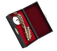KERREY Replica di Sassofono Contralto Placcato in Oro in Miniatura con Ornamenti del Modello di Supporto E Cassa Mini Ornamenti per Strumenti Musicali
