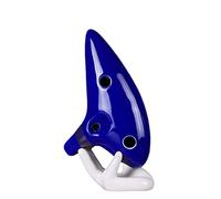 KERREY Strumento Musicale per Ocarina in Ceramica con Tono di Do Contralto A 12 Buche Regalo Musicale per Principianti di Ocarina A 12 Buche con Espositore per Cordino Ocarina Professionale