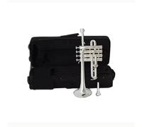 KERREY Strumento Tromba Tromba Piccola Professionale in SIB Superficie in Ottone Laccato Oro Tromba A Tre Toni Pistone in Monel Alto(Silver)