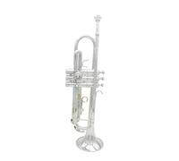 KERREY Strumento Tromba Tromba Professionale in SIB in Ottone Strumento Musicale in Ottone Durevole E Squisito Dipinto in Oro(Silver)