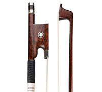 KERREY Violino Fiocco Arco per Violino Leva in Legno di Serpente con Rana in Legno di Serpente Montato in Argento Arco per Violino in Legno di Serpente Great Balance 4/4