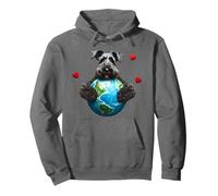 Kerry Blue Terrier, cane Earth Day Hug Love Owner Planet Globe Felpa con Cappuccio