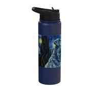 Kerry Blue Terrier Cane Van Gogh Notte Stellata Stainless Steel Insulated Water Bottle