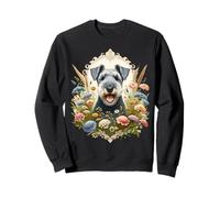 Kerry Blue Terrier Dog Summer Wildflowers Opera d'arte Felpa