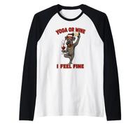 Kerry Blue Terrier Yoga o Vino Mi Sento Bene - DIGOR Maglia con Maniche Raglan