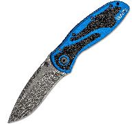 Kershaw BLUR - ALUM BLU/DAM Damascus Aluminum Linerlock K-1670NBDAM