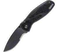 KERSHAW Ken Onion BLUR Coltello Pieghevole Assistito, Lama Combinata BLK/BLK, DENTATA K-1670BLKST