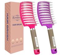 Kertiberif Confezione da 2 spazzole districanti curve ventilate per capelli bagnati e asciutti, spazzola districante per capelli ricci e spessi per un'asciugatura più rapida
