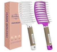 Kertiberif Confezione da 2 spazzole districanti curve ventilate per capelli bagnati e asciutti, spazzola districante per capelli ricci e spessi per un'asciugatura più rapida