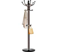 Kertnic Appendiabiti in metallo autoportante con 16 ganci, appendiabiti da ingresso con base in marmo naturale, facile da montare, per cappotti, cappelli, borse, sciarpe, giacche (bronzo)