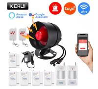 KERUI Tuya Smart WIFI Sistema di Allarme di Sicurezza Senza Fili Sirena 433Mhz Casa Antifurto Sensore Porta di Movimento Compatibile Google Casa Alexa