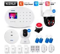 KERUI Tuya WIFI GSM sistema di allarme Smart Home Security Buglar RFID APP Wireless Motion Door Sensor Detector telecamera IP sirena Alexa Only alarm panel