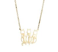 Keruidian Collana personalizzata con nome gatto, collana con nome dell'animale domestico, regalo commemorativo per gatti, regalo per lei, 1 name, Acciaio inossidabile, Nessuna pietra preziosa