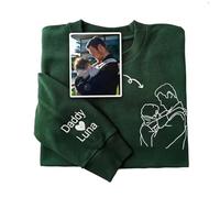 Keruidian Ritratti Personalizzati con Cappuccio, Ritratti di Coppia Personalizzati, Ritratti di Coppia, Regali Personalizzati, Regali Personalizzati (Stile Girocollo,XL)