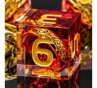 KERWELLSI Set di dadi in resina per DND con scatola regalo, colore rosso, bordo affilato, poliedrici, per giochi di ruolo, D20, D12, D10, D8, D6, D4