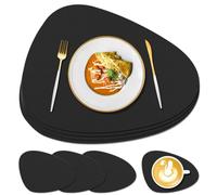 KERYCHIN Set di 4 tovagliette e sottobicchieri in silicone, resistenti al calore fino a 230 °C, antiscivolo, facili da pulire, lavabili, per cucina, casa, ristorante, tavolo da pranzo in vetro per