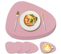 KERYCHIN Set di 4 tovagliette e sottobicchieri in silicone, resistenti al calore fino a 232 °C, design antiscivolo, facili da pulire, lavabili per casa, ristorante, cucina, tavolo da giardino