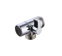 KES 3 Vie Ottone Valvola Deviatore Rubinetto Deviatore Doccia per Lavandino Della Cucina o del Bagno M22 X M24 Cromo Lucido, PV10-CH