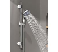 KES Asta doccia con soffione ad alta pressione, asta doccia da 78 cm, doccetta con 5 tipi di getto, tubo flessibile da 1,5 m, set doccia in acciaio inox 18/8 con soffione in ABS, cromato