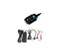 KesCom Adattatore da USB a IDE e S-ATA con alimentatore di rete incluso pulsante di backup One Touch, indicatore LED per Power, OTB, S-ATA e IDE