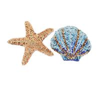 Kesheng 2x toppa termoadesiva conchiglia stella marina con decoro patch colorato in paillettes RIUTILIZZABILE