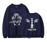 Keshi Requiem Album Felpe Girocollo A Maniche Lunghe Ampie, Unisex, con Decorazioni Stampate,Blu,XL