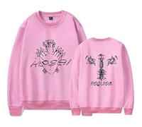 Keshi Requiem Album Felpe Girocollo A Maniche Lunghe Ampie, Unisex, con Decorazioni Stampate,Rosa,XXS