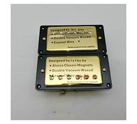 KESHUO Chitarra elettrica Alnico Humbucker Pickup Zebra Black Gold Chrome Set humbucker(Gold)