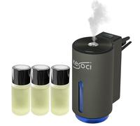 KESOCI Profumatore Auto Ricaricabile Intelligente con Set di 3 x 10 ML Fragranze - Deodorante Auto - Profumatori Auto - Profumo Macchina - Profumo Auto Nuova - Profumi Auto - Profumo per Auto Interni