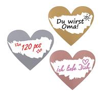 Kesote 120 Etichette Adesive Cuore Gratta e Vinci Rettangole Etichette di 3 Colori da Grattare Etichette per Matrimonio, San Valentino, Compleanno