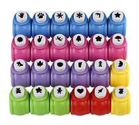Kesote 24 Mini Pugni a Mano Goffratori Colorati a Diverse Figure Fustellatrice per Fai-da-Te, Opera di Carta, Scrapbooking