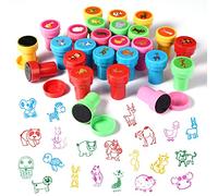 Kesote 26 Pezzi Timbri per Bambini, Stile di Animali Timbri Auto Inchiostrazione in Plastica per Bambini per Giochi Educativi Fai da Te e Scrapbooking Gadget Compleanno