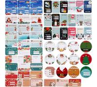 Kesote Adesivi Natalizi Italiane 132 Pezzi Etichette Adesive Personalizzati Natalizie per Pacchetti Etichette Regalo Natale 16 fogli di carta, 8 stili