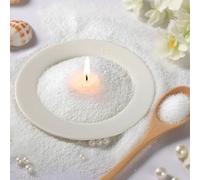Kesote Cera per candele, 500 g, sabbia per candele con 20 stoppini, set per candele fai da te, cera di cera da versare, sabbia decorativa bianca, cera di paraffina
