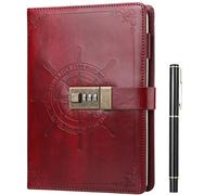 Kesote Diario A5 con lucchetto, taccuino con password, rosso vino