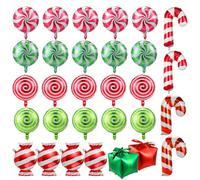Kesote Palloncini Natale, 30 Pezzi Palloncini Natalizi con Palloncini Rossi e Verdi, Palloncini Caramelle, Decorazioni Natalizie, Natale Decorazioni Casa