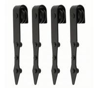 KESOTO 4 Pezzi Carrelli per Porta Scorrevole | Profilo Sottile e Compatto, Ganci a Freccia per Porta Scorrevole, Ferramenta, Officina, Artigiani
