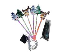 KESOTO 6 Pezzi di luci solari Natalizie a LED per vialetti, luci Natalizie a picchetto per Cortile, Style C