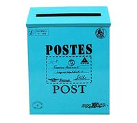 KESOTO Cassetta Postale Stile Americano Cassetta per Corrispondenza per Lettere E Scatola per Giornali Realizzata in Ferro Verniciato a Polvere Adatta P, Blu