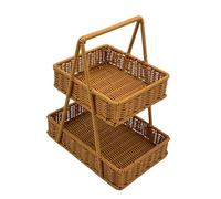 KESOTO Cestino Portafrutta, Organizer Multifunzionale Da Banco a 2 Livelli, Supporto per Bagno, Casa E