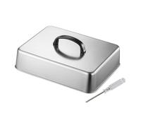 KESOTO Coperchio Rettangolare per marinatura con Manico, Coperchio per sciogliere, Accessorio per Piastra per Hamburger e Barbecue, 26cmx20cmx5.5cm