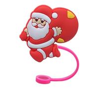 KESOTO Copricannuccia in Silicone per Cannucce Da 7 a 8 Mm, Protezione per Cannucce, Tappo per Cannuccia per Bevande, Ideale per Cucina, Picnic, Casa E, Babbo Natale