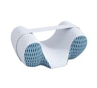 KESOTO Cuscino di Supporto per Testa E Schiena per Un Maggiore Comfort, Cuscino Ergonomico in Memory Foam a Forma di U con Cinghie Regolabili, Hec, Tessuto a Griglia Blu