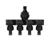 KESOTO Divider Valve Collettore Sdoppiatore Valvola Ripartitore a 4 Vie Sincroniche Deviazione Acqua Verso Più Zone Attacco Principale al Rubinetto Struttura, Nero