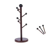 KESOTO Espositore in Legno con Ganci | Design Verticale Salvaspazio, con Base Rotonda, per Ingresso, Nero Inclinato