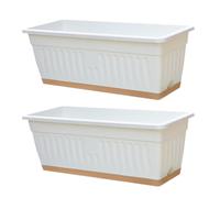 KESOTO Fioriere da Balcone rettangolari Decorative e pratiche con Foro di drenaggio, Ideali per la Coltivazione di ortaggi o Come vasi per l'ingresso del, Bianco