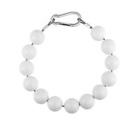 KESOTO Flag Pole Retainer con Struttura in Acciaio Inox Anello con Catena di Perle Cavo Resistente E Rivestimento PVC Protegge dal for, Bianco