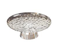 KESOTO Fruttiera con Piedistallo, Piatto per Alimenti, Pratica Ed Estetica, Vassoio Da Portata E Snack, Ideale per La Decorazione Della Tavola Da Pranzo, Bianco E Argento