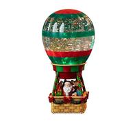 KESOTO Globo di neve natalizio illuminato, decorazione natalizia da collezione con canzoni musicali, statuetta a forma di mongolfiera per i colleghi del, Babbo Natale